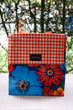 Oilcloth Insulated Lunch Bag - Navy Flora