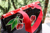 Oilcloth Insulated Lunch Bag - Black Cherry