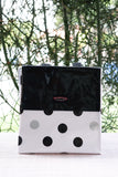 Oilcloth Insulated Lunch Bag - Black and Silver Confetti