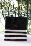 Oilcloth Insulated Lunch Bag - Black and White Stripes