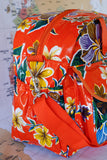 Oilcloth Carryall Bag - Orange Hibiscus