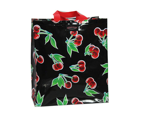 Oilcloth Shopping Bag - Black Cherry