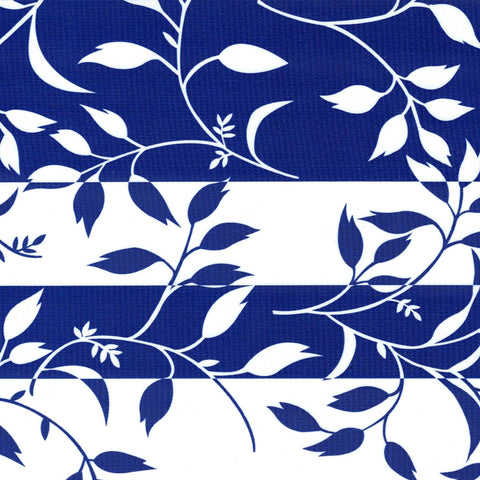 Blue Spanish Vines Oilcloth Fabric