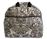 Oilcloth Carryall Bag - Black and White Toile