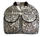 Oilcloth Carryall Bag - Black and White Toile
