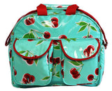 Oilcloth Carryall Bag - Turquoise Cherry