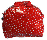 Oilcloth Carryall Bag - White on Red Polka