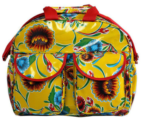 Oilcloth Carryall Bag - Yellow Spring Bloom