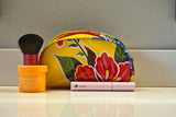 Yellow Hibiscus Oilcloth Combination - Mini  & Small Cosmetic Bag
