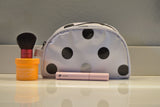 Silver and Black Confetti Oilcloth Combination Set - Mini and Small Cosmetic Bag, Small Pouch