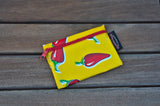Small Oilcloth Lined Pouch - Yellow Chilis