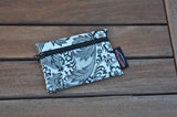 Small Oilcloth Lined Pouch -Black and White Toile