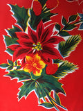 Red Vintage Christmas Oilcloth Fabric