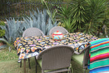 Black Skulls Oilcloth Tablecloths