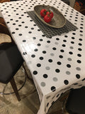 Black and Silver Confetti Oilcloth Tablecloths