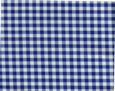 Navy Gingham Oilcloth Fabric