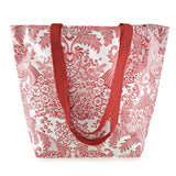 Reversible Oilcloth Totebag - Red Toile with Red Polka Dot, Two Sizes