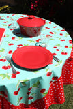60" Round Custom Made to Order Oilcloth Tablecloth