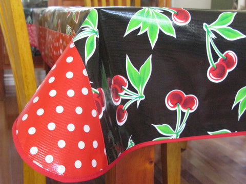 Black Cherry Oilcloth Tablecloth 84" x 56"