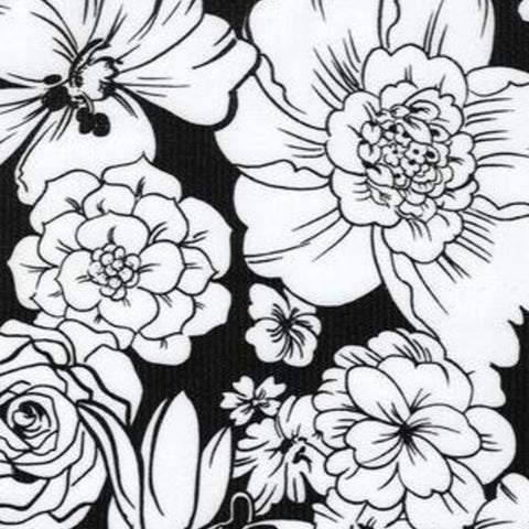 Black Chantilly Oilcloth Fabric