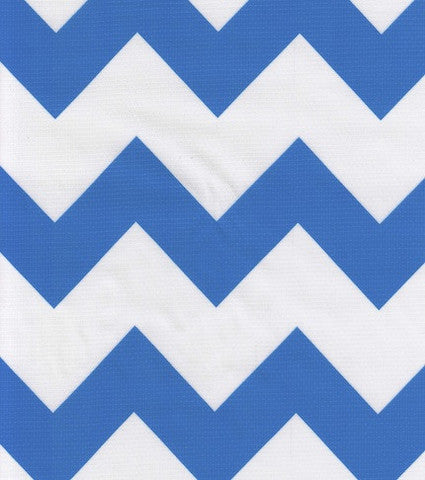 Blue Chevron Oilcloth By The Yard