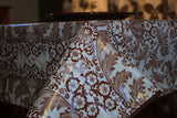 Brown Toile Oilcloth Tablecloth 84" x 56"