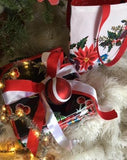 White Vintage Christmas Reversible Totebags