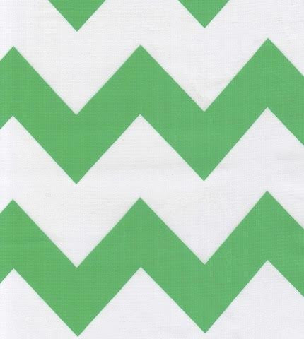 Green Chevron Oilcloth By The Yard