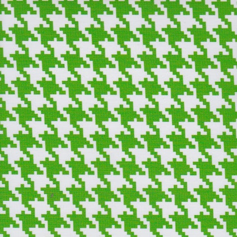 Green Houndstooth Oilcloth Fabric