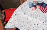 Red and Blue Stars Oilcloth Tablecloths