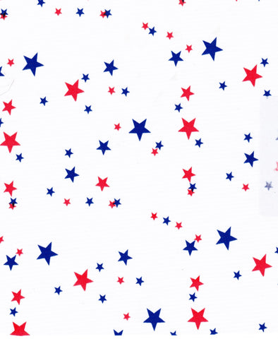 Red and Blue Stars Oilcloth Fabric
