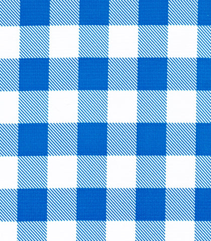 Blue Cafe Check Oilcloth Fabric