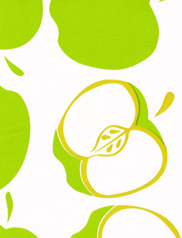 Green Apples Oilcloth Fabric