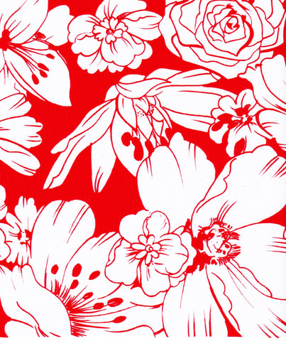 Red Chantilly Oilcloth Fabric