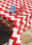 Red Chevron Oilcloth Fabric
