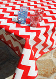 Red Chevron Oilcloth Tablecloths