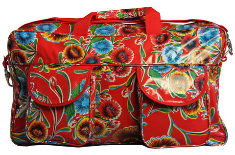 Oilcloth Weekender Bag - Red Springbloom