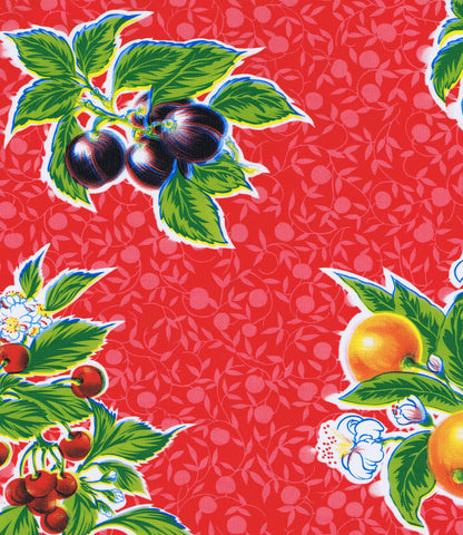 Red Summer Fruit Oilcloth Fabric