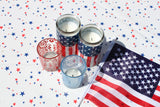 Round 4th of July Stars Oilcloth Tablecloth