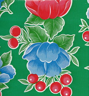 Green Poppy Oilcloth Fabric