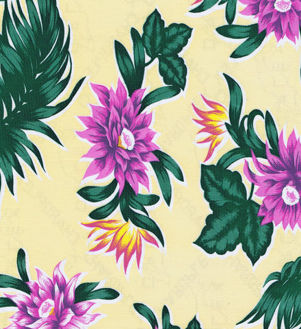 Yellow Tropical Oilcloth Fabric