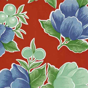 Red Poppy Oilcloth Fabric