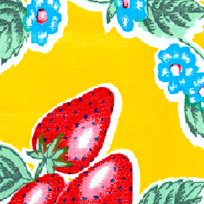Yellow Strawberry Oilcloth Fabric