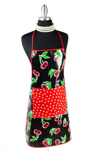 Black Cherry Oilcloth Chef Apron