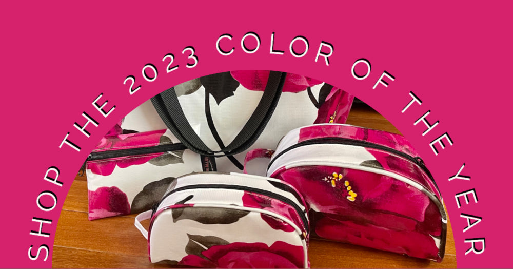 Magenta Blossom Oilcloth Tote